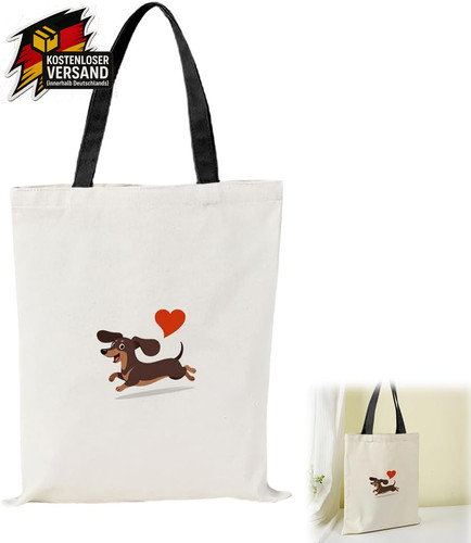 Dackel stofftasche damen - dackel,