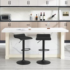 WOLTU 2x Barhocker Drehbar Bistrohocker mit Fußstütze Höhenverstellbar Schwarz