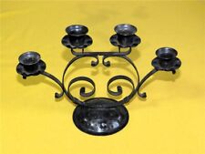 Alter DDR Metall Kerzen Leuchter 4 flammig Armleuchter Schmiedeeisen H 19 cm