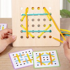 Muster Einfädelseil Spiel für Alter 3 4 5 Jahre Geburtstag Geschenk Junge und Mädchen