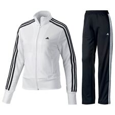 Adidas Damen Trainingsanzug 3 Streifen Jogginganzug  Sportanzug Weiß Schwarz 38