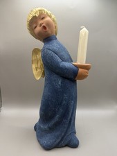 Singer Engel Jullar 27cm Blau Kerze Weihnachten Deko Porzellan Keramik Figur