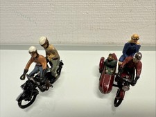O689 Motorrad Modelle  1:87 Bike  mit Beifahrer 2 Stk Handarbeit H0