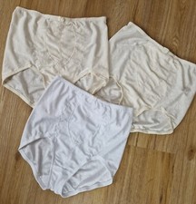 3tlg. Vintage Slip Set Paket Gr. 36 38 S M Weiß Beige Hochsitzende Unterhose...