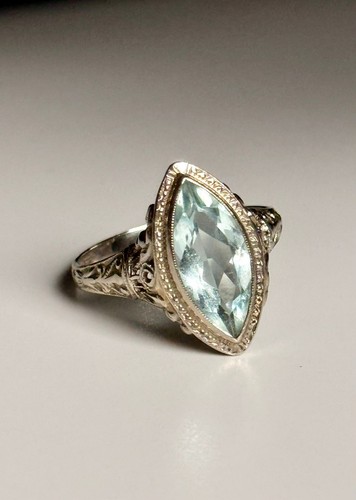 Art deco aquamarin ring - deco,