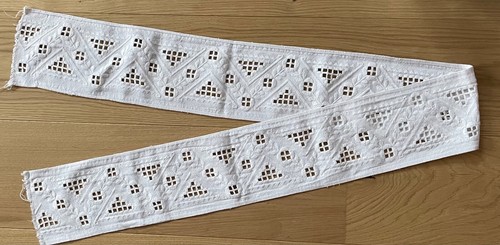 Alte weiße borte - borte, handarbeit