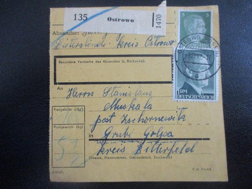 2952 paketkarte aus ostrowo - paketkarte,