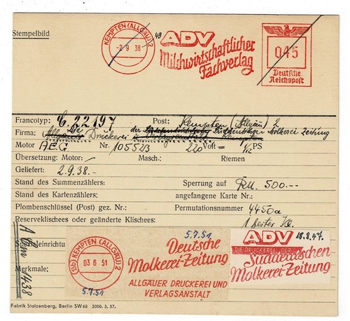 Kempten 1938 molkerei - kempten, zeitung