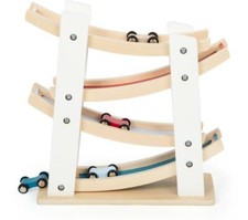 Rennbahn Klassik, Kaskadenbahn, Überschlagbahn aus Holz, mit 4 Autos