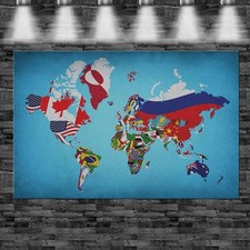 XXL Weltkarte Flaggen Länder
