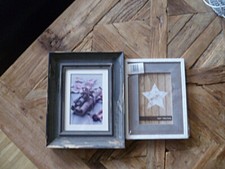 Holzbilderrahmen Bilderrahmen ca. 21 x 26 cm grau SHABBY LOOK plus Zugabe NEU