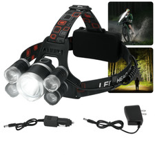 Stirnlampe Kopflampe Scheinwerfer Akku Wiederaufladbar Wasserdicht 4 Modi 5 LED