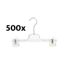 Klammerbügel Kleiderbügel Hosenbügel transparent Kunststoff 29 cm, 500er Set