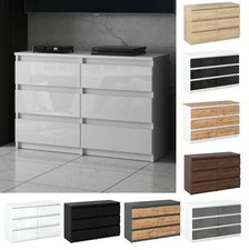 Kommode mit 6 Schubladen Sideboard Schubladenschrank Kleiderschrank Weiß Schwarz