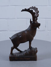 Steinbock Gams Holz geschnitzt Handarbeit für 25 x Treue Vintage 1960er Jahre