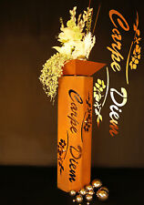 8-Eck Säule Carpe Diem Edelrost  Rost Metall Design Garten Deko Stele Edelstahl 