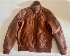 Lederjacke, braun, Jack & Jones, Größe M-L