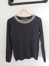 Clements Ribeiro Damen Pullover, Größe L/40 Schwarz Grau Lammwolle Kaschmir