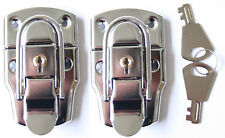 2x Koffer Verschluss groß mit Schlüssel Schnappschloss Catch Latch Hebel Kiste