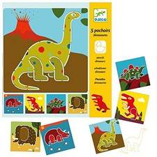 DJECO Dinosaurier Schablone Dinosaurier Zeichenblatt Nachzeichnen perfekt für...