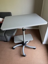 Computertisch mit Rollen, Höhenverstellbar, Schreibtisch Beistelltisch