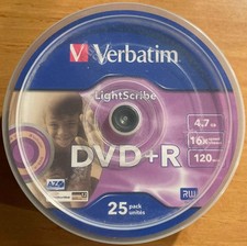 25er Spindel - VERBATIM - DVD+R - LIGHTSCRIBE - 4,7GB/120min - 1-16x - NEUWERTIG