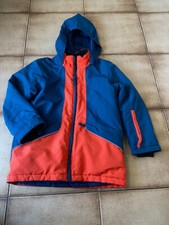 Jacke von Crane Kids Gr. 122/128 Dunkelblau/ Orange mit Kapuze