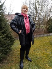 LEDER JACKE MANTEL PELZ 46