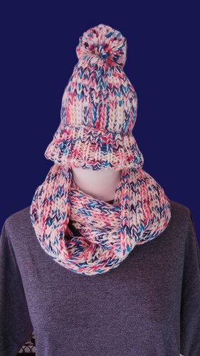 Top set gestrickter loop - set, loop-schal