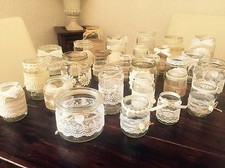 Vintage hochzeit Deko Set 50teilig Shabby Vasen Teelichthalter Windlichter