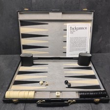 Ravensburger Backgammon Tric Trac Puff Koffer 1982 Vintage Schwarz Vollständig 