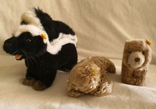 3 Plüschtiere von STEIFF * Stinktier, Teddybär Browny + Schlummerbär Floppy 