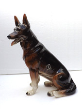 Porzellan Figur Cortendorf großer Schäferhund Hund antik sitzend 28 cm - selten