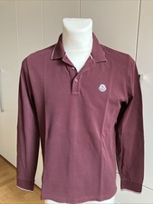 Moncler Polo Herren Langarm Größe L Farbe Dunkelrot
