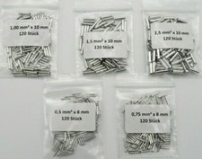 600 tlg Aderendhülsen Sortiment 0,5/0,75/1,0/1,5/2,5mm² Unisoliert Blank