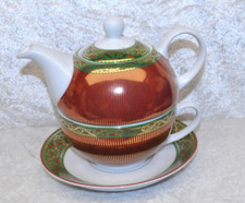 Tea for one - Porzellan -  Dekor Mehrfarbig -  Kanne  Tasse  Unterteller