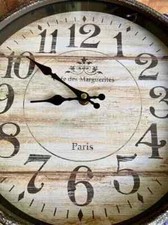 Wanduhr Uhr Cafe des Marguerites Paris Landhaus Küchenuhr 30 cm Vintage schön