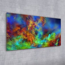 Acrylglasbild Wandbild Plexiglas 100x50 Abstrakte blaue grüne  rote Wolken
