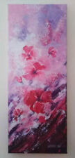 Gemälde Acrylbild Blumen pink lila Deko Wandbild Sommer handgemalt ORIGINAL 