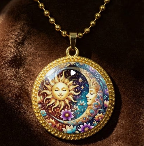 Halskette sonne mond boho - mond,
