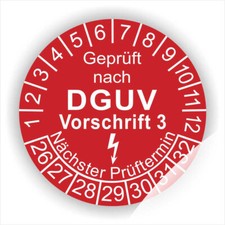 Prüfplakette DGUV Vorschrift