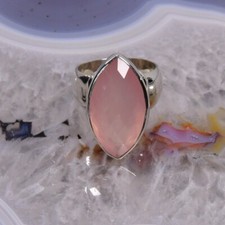 Rosenquarz Ring, 925er Silber