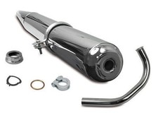 Simson Auspuff komplett S51 S50 S70 Krümmer Top Chrom Alle Schellen 28mm Kegel