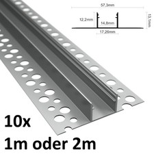 10x ALU Profil Leiste Einputz