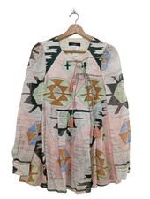 WEEKEND MAX MARA Langarm-Bluse Damen Bluse Gr. DE 38 pink-blau-braun Casual-Look