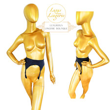 SATIN DE LUXE STOCKING BELT by Wolford XS X Small black Glanz Strapsgürtel