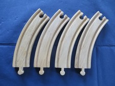 Holzeisenbahn-Ersatzteile – 4 x Gleis, gebogen, für BRIO, Eichhorn etc. #02-04