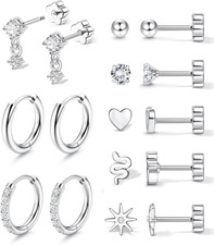 Adramata 8 Paar Ohrringe Gold