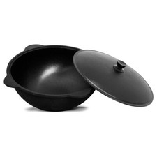 B-WARE EIN Griff fehlt Kazan Usbekisch aus Gusseisen Kasan mit Alu-Deckel 12 L