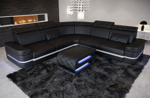 Ecksofa ledercouch sofa leder - ecksofa,